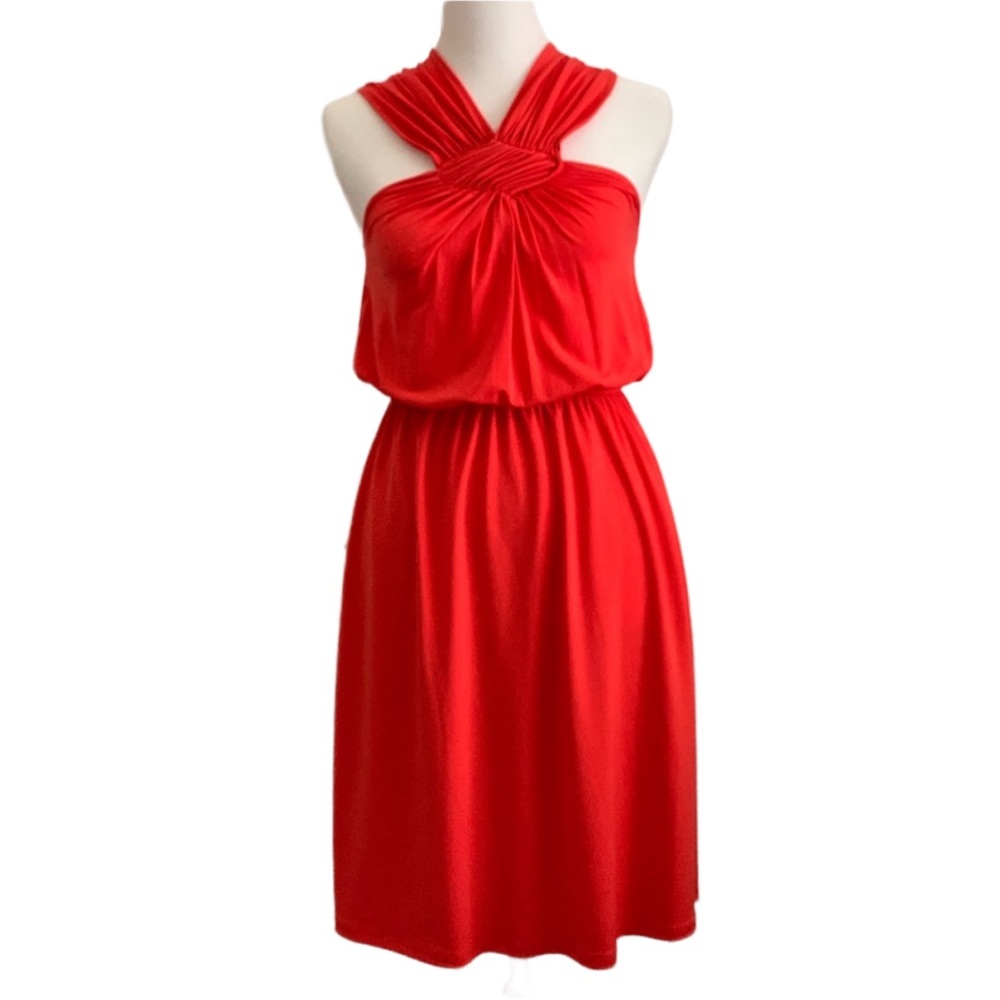 OUTBACK RED THE LIMITED Women’s Dark Orange Lined Midi Dress Size: XS